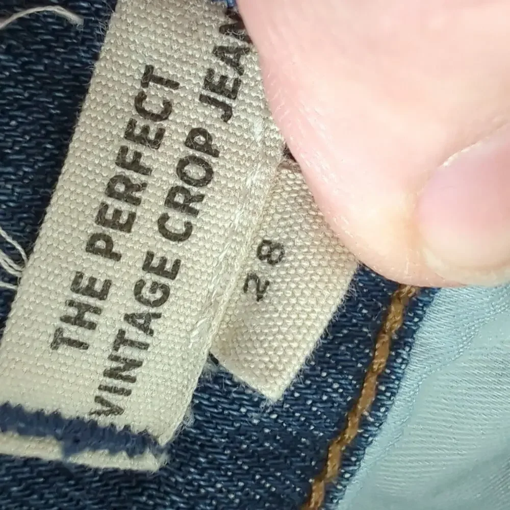 Madewell Jeans Womens 28 Perfect Vintage Crop Button Fly Ankle Dark‎ Denim